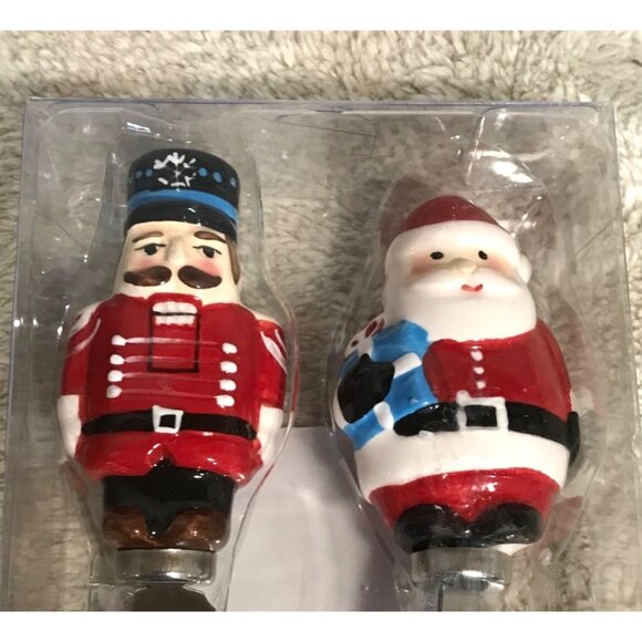 Santa & Nutcracker Salt & Pepper Shakers & Spreaders Gift Set Christmas - Picture 5 of 11